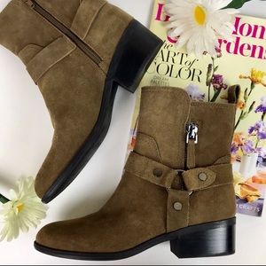 Marc Fisher Suede Harness Side Zip Moto Boot size 8